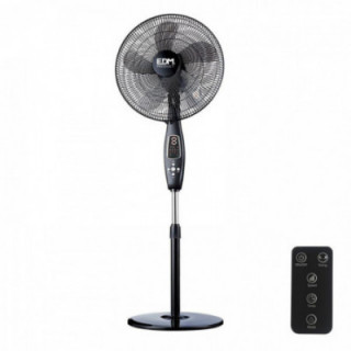 VENTILATEUR SUR PIED AVEC TÉLÉCOMMANDE, NOIR, PUISSANCE 60 W
