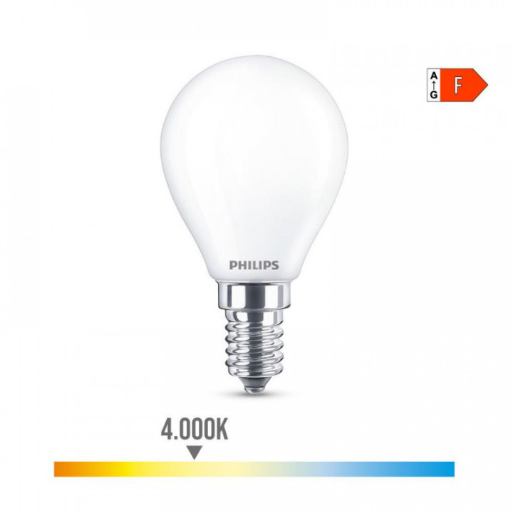 AMPOULE SPHÉRIQUE LED E14 4.3W 470lm 4000K LUMIÈRE DU JOUR Ø