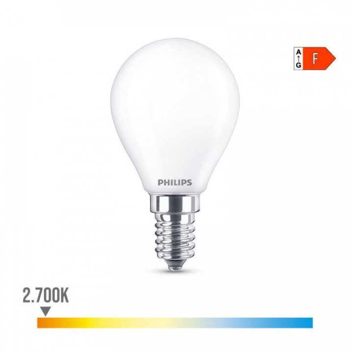 AMPOULE LED SPHÉRIQUE E14 4.3W 470lm 2700K LUMIÈRE CHAUDE Ø4