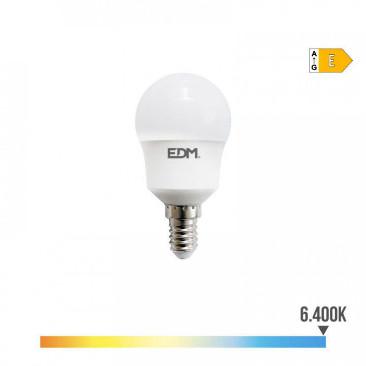AMPOULE SPHÉRIQUE LED E14 8,5W 1000lm 6400K LUMIÈRE FROIDE Ø