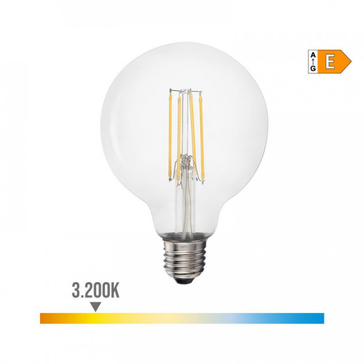 AMPOULE BALLON AVEC FILAMENT LED E27 6W 800lm 3200K LUMIÈRE