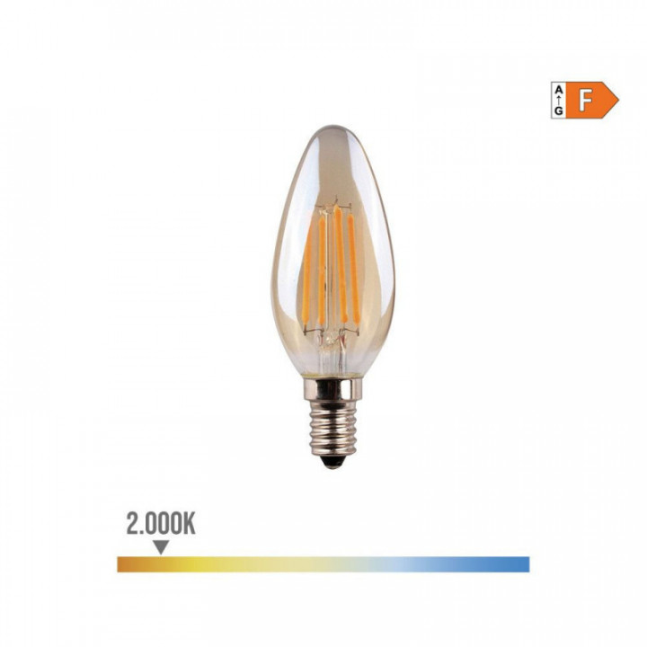 AMPOULE BOUGIE À FILAMENT LED VINTAGE VERRE E14 4.5W 400lm 2