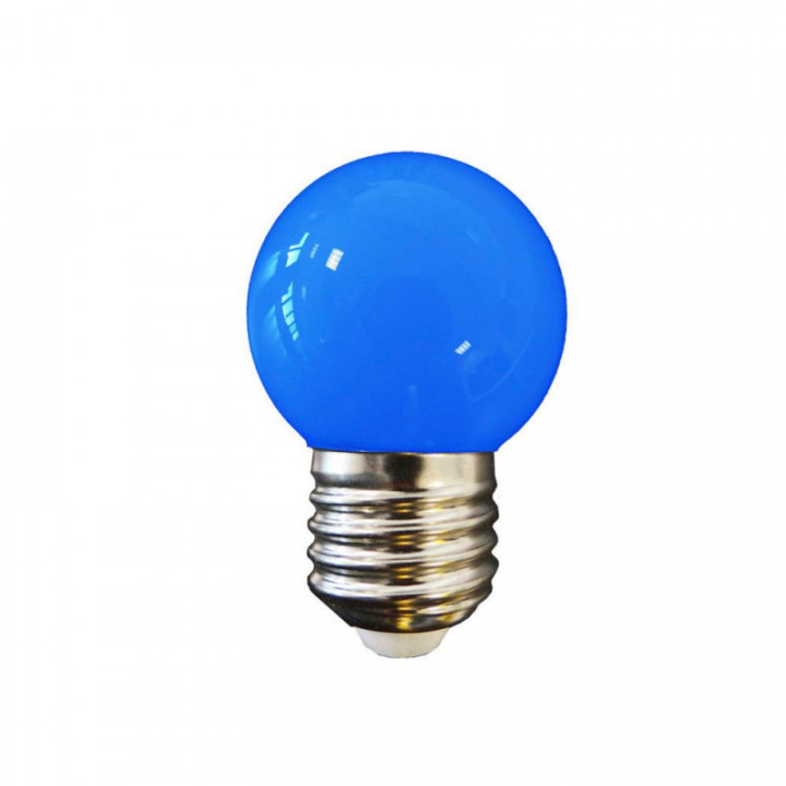 AMPOULE SPHÉRIQUE LED E27 1W 80lm LUMIÈRE BLEU Ø45x69mm EDM