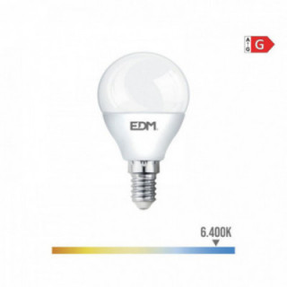 AMPOULE SPHÉRIQUE LED E14 5W 400lm 6400K LUMIÈRE FROIDE Ø4,5