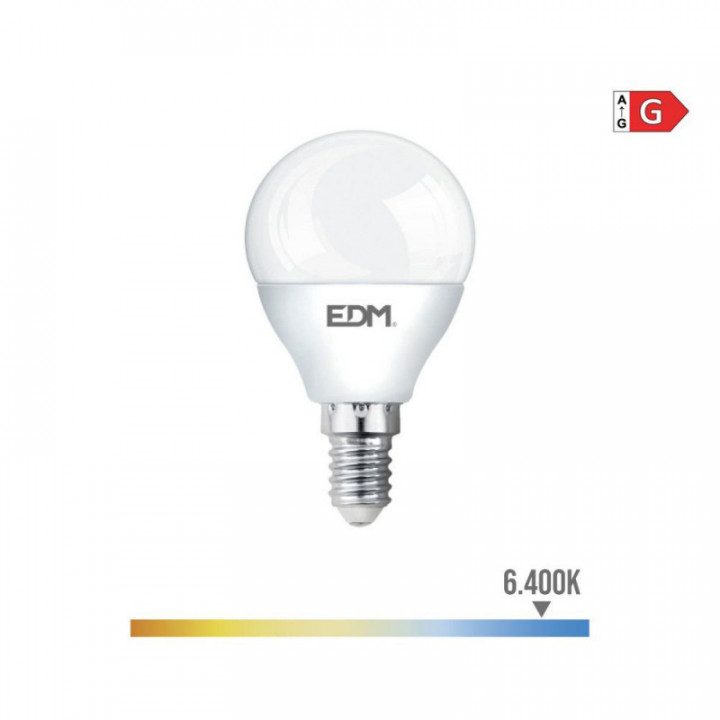 AMPOULE SPHÉRIQUE LED E14 5W 400lm 6400K LUMIÈRE FROIDE Ø4,5
