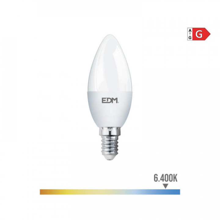 AMPOULE BOUGIE LED E14 5W 400lm 6400K LUMIÈRE FROIDE Ø3.5x10