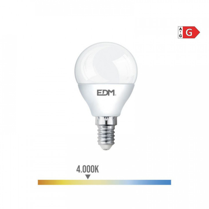 AMPOULE SPHÉRIQUE LED E14 5W 400lm 4000K LUMIÈRE DU JOUR Ø4,