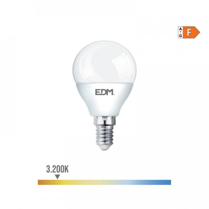 AMPOULE LED SPHÉRIQUE E14 7W 600lm 3200K LUMIÈRE CHAUDE  Ø4,