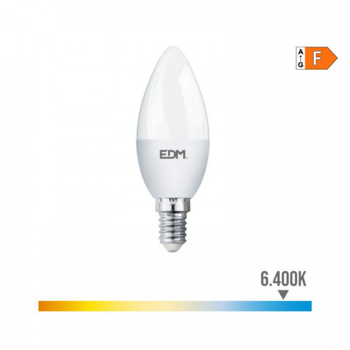 AMPOULE BOUGIE LED E14 7W 600lm 6400K LUMIÈRE FROIDE Ø3.5x10