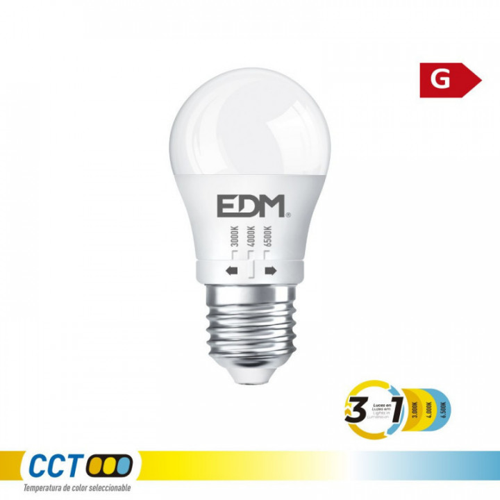 AMPOULE LED SPHÉRIQUE P45 E27, 6 W, 500 lm, 3CCT, Ø 45 x 88