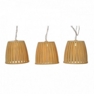 GUIRLANDE LUMINEUSE SOLAIRE, PANIER COULEUR BOIS