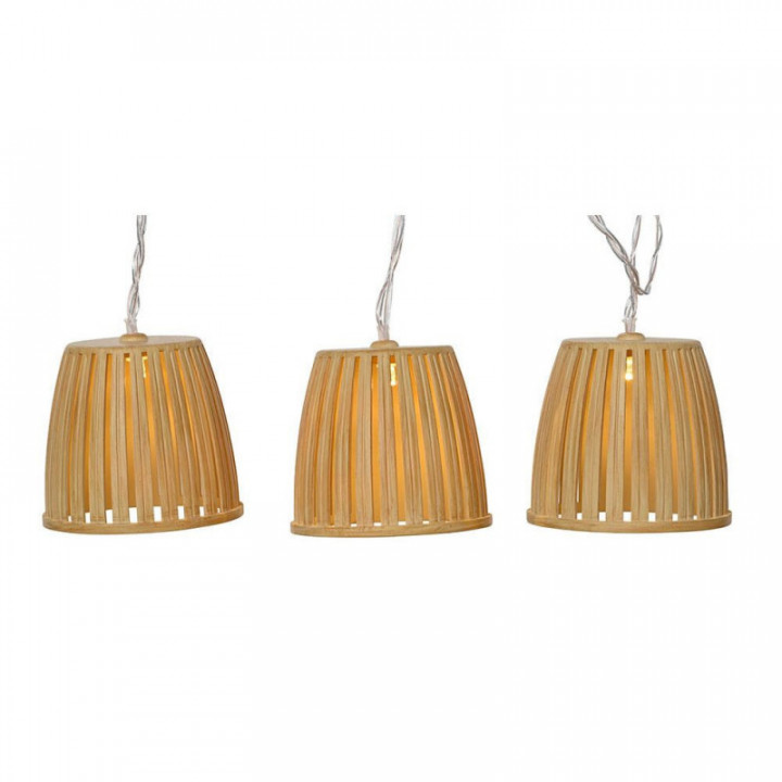 GUIRLANDE LUMINEUSE SOLAIRE, PANIER COULEUR BOIS