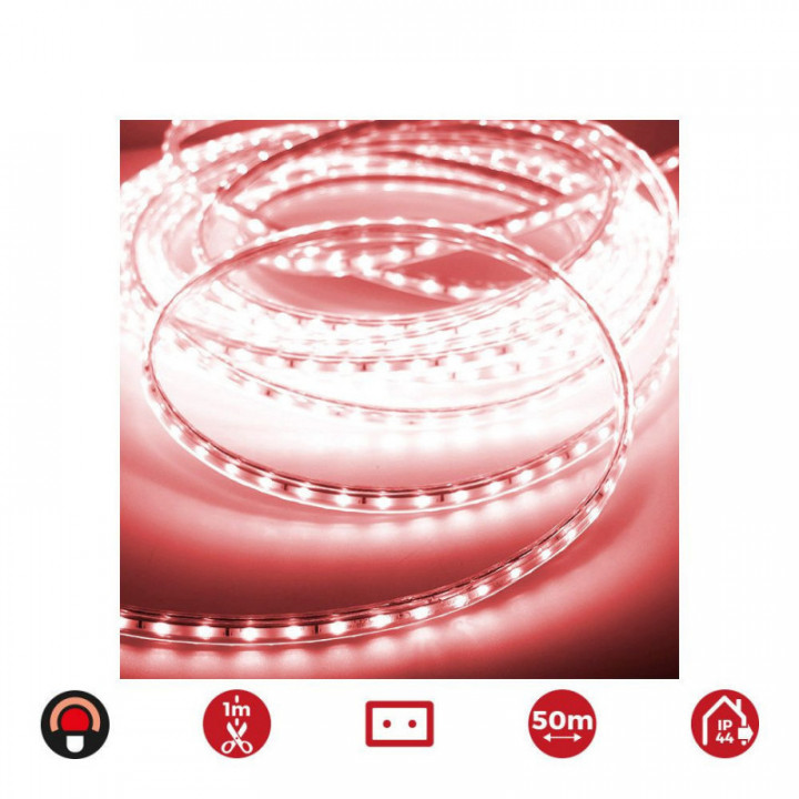BOBINE RUBAN LED 50m. 60 LEDS/m 4,2W/m ROUGE EDM IP44 220-24