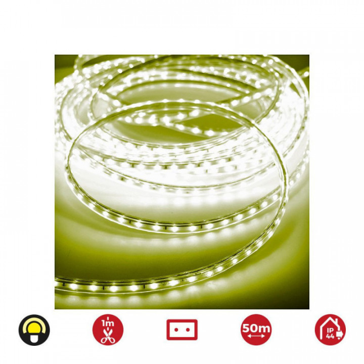 BOBINE RUBAN LED 50m. 60 LEDS/m 4,2W/m JAUNE EDM IP44 220-24