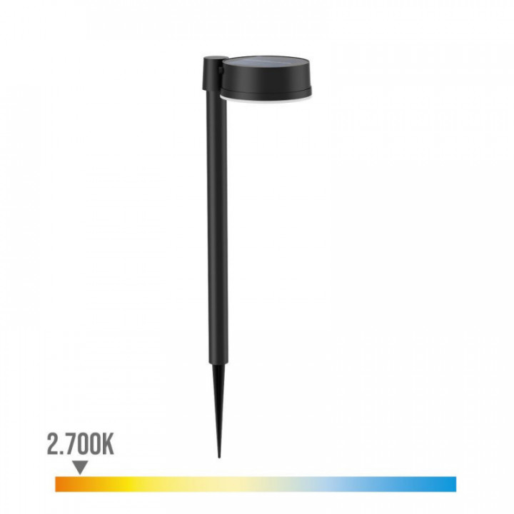 SOCLE SOLAIRE ROND, IP 44 1.5W, 200Im 2700K, LUMIÈRE CHAUDE,