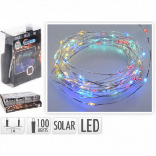 GUIRLANDE MICRO LED SOLAIRE MULTICOLORE, 100 LEDS, 7m.