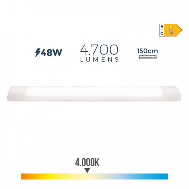 RÉGLETTE ÉLECTRONIQUE LED 48 W 4000 K LUMIÈRE DU JOUR 4700 l