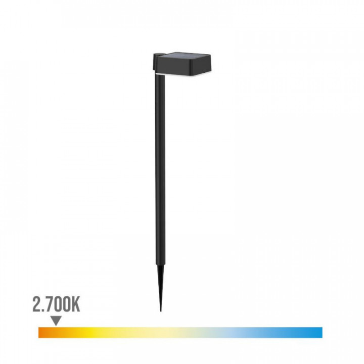 PIÉDESTAL SOLAIRE CARRÉ, IP 44 1.5W, 200Im 2700K, LUMIÈRE CH