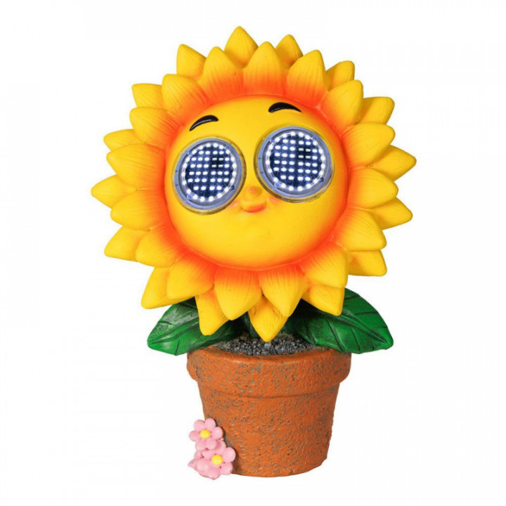 FIGURINE SOLAIRE TOURNESOL JAUNE , 15,5 x 10,5 x 21,5 cm