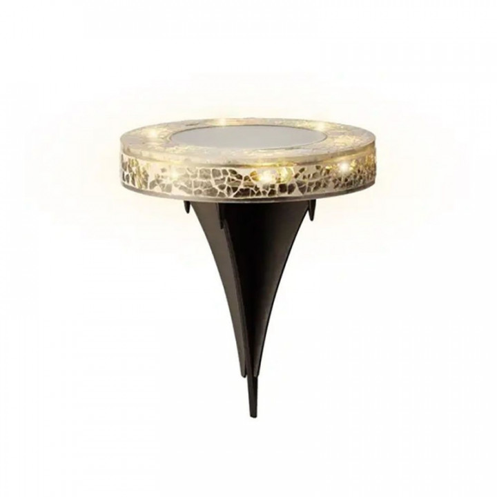 PIQUET SOLAIRE ROND EN VERRE MOSAÏQUE, 6 LEDS, 7 lm, Ø11,5 x