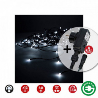 RIDEAU ICICLE AVEC PROGRAMMEUR EASY-CONNECT 2x0,5m 12 BANDES