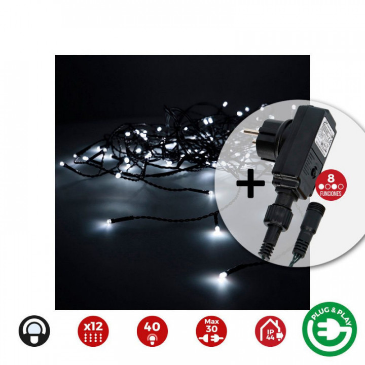 RIDEAU ICICLE AVEC PROGRAMMEUR EASY-CONNECT 2x0,5m 12 BANDES