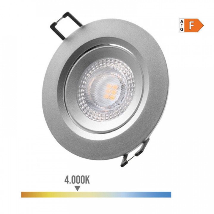 DOWNLIGHT LED ENCASTRÉ ROND 5W 4000K LUMIÈRE DU JOUR. CADRE