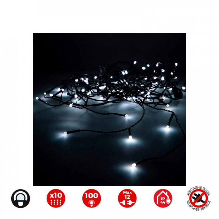 RIDEAU LUMINEUX EASY-CONNECT 2x1m 10 BANDES 100 LEDS BLANC F