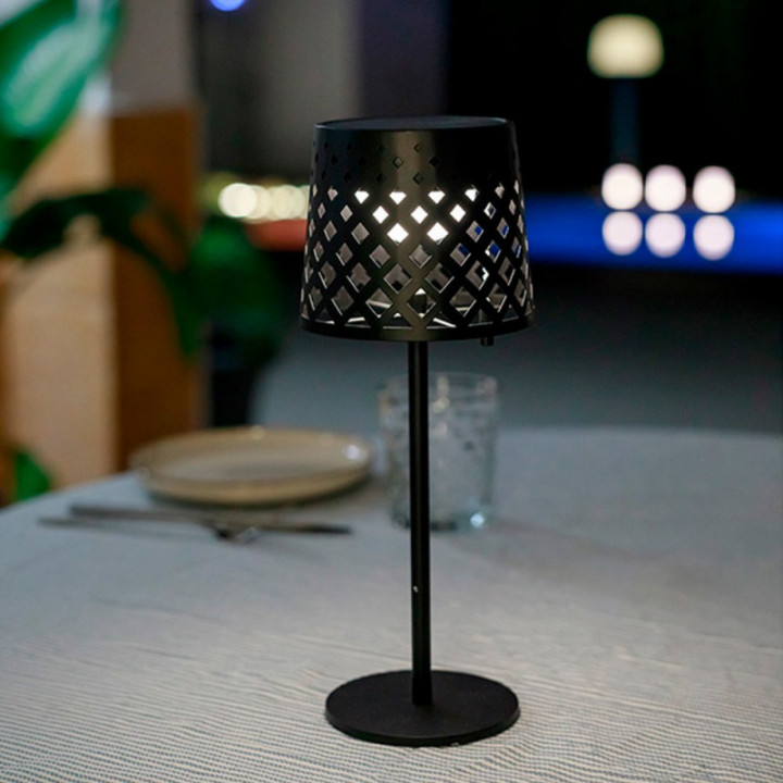 LAMPE DE TABLE SOLAIRE GRETITA NOIRE, Ø12 x 30 cm