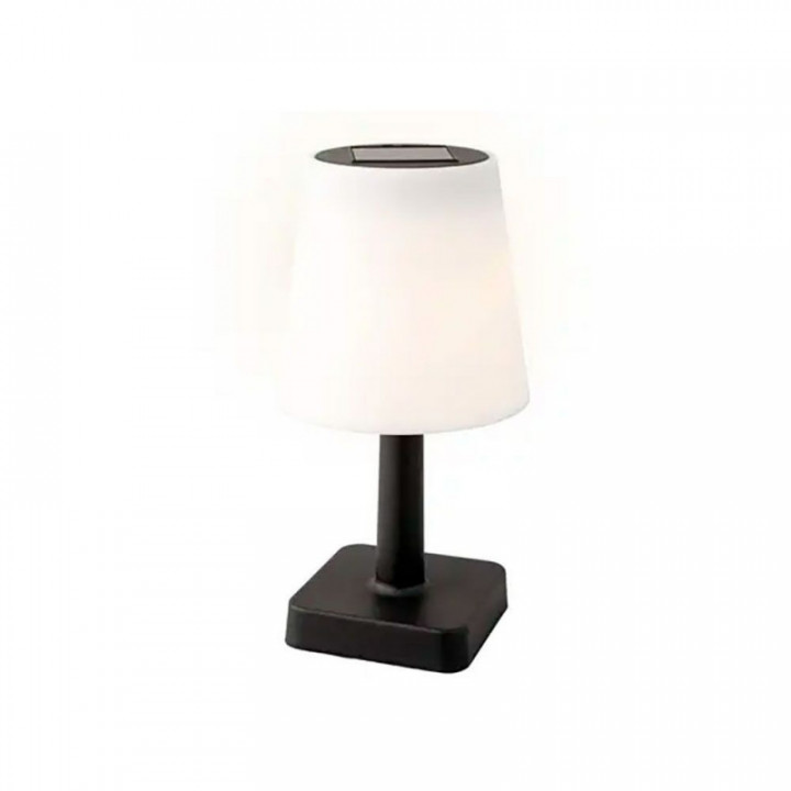 LAMPE SOLAIRE DE TABLE, NOIRE ET BLANCHE, Ø12 x 23 cm