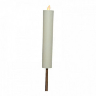 BOUGIE SOLEIL EFFET FLAMME COULEUR BLANC Ø4x90cm LUMINEO