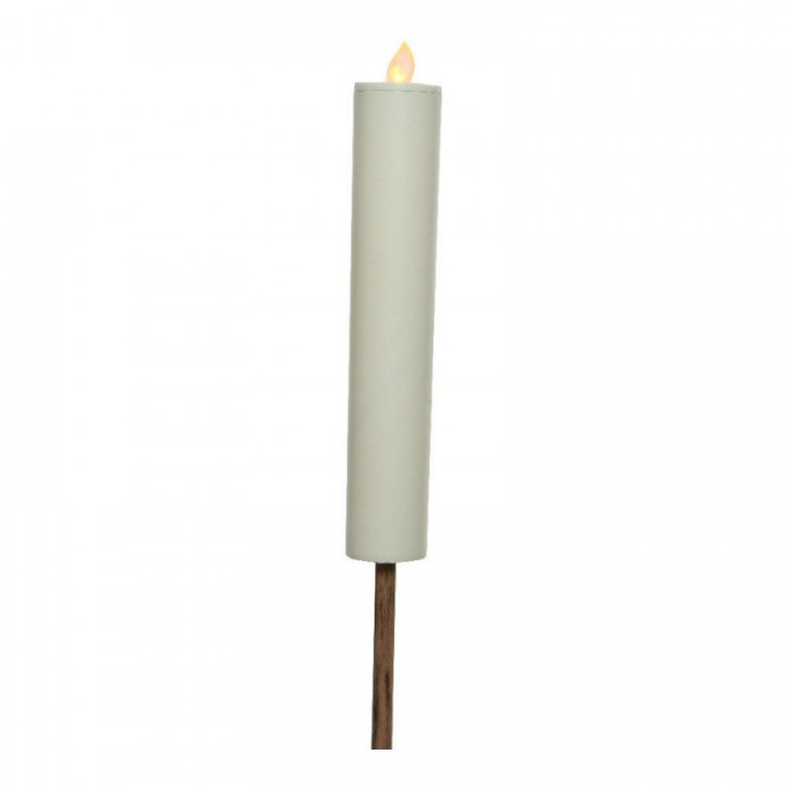 BOUGIE SOLEIL EFFET FLAMME COULEUR BLANC Ø4x90cm LUMINEO