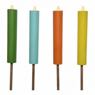 BOUGIE SOLAIRE DROPPE COES EFEITO CHAMA Ø4x90cm  LUMINEO