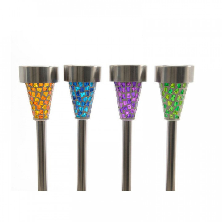 PIQUET SOLAIRE MOSAÏQUE, COULEURS ASSORTIES, Ø7,5 × 30 cm