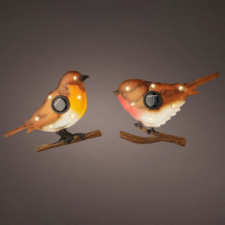 FIGURINE SOLAIRE D'OISEAU MÉTALLIQUE, COULEURS ASSORTIES, 18