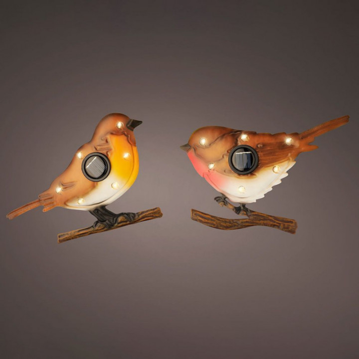 FIGURINE SOLAIRE D'OISEAU MÉTALLIQUE, COULEURS ASSORTIES, 18