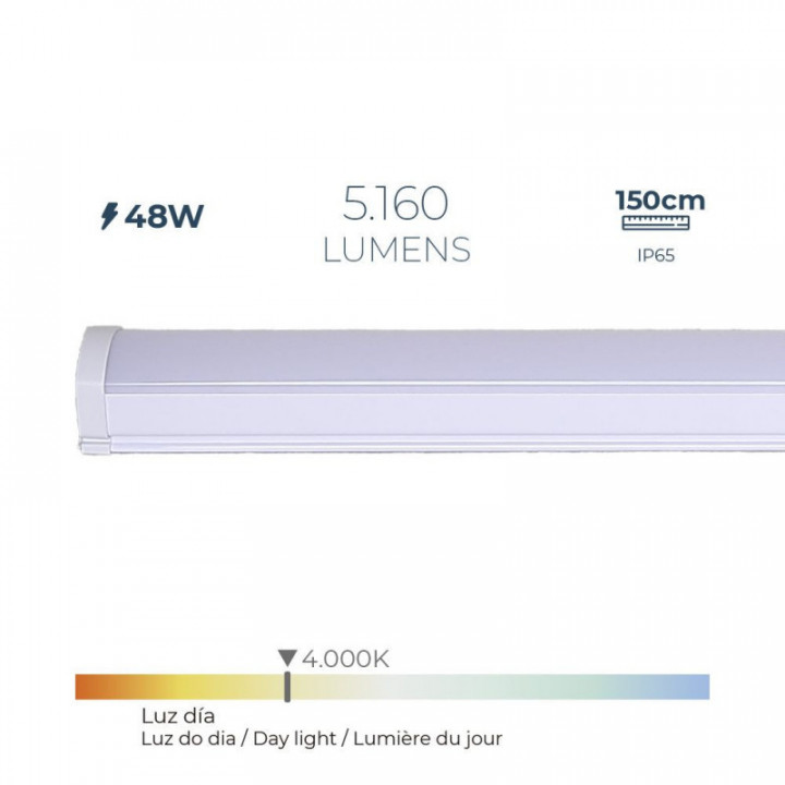 BANDE LED ÉLECTRONIQUE 48 w 4 000 k LUMIÈRE DU JOUR 5 160 lm