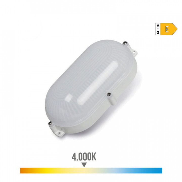 APPLIQUE EXTÉRIEURE LED OVALE BLANCHE 9W IP65 4000K 212x118x