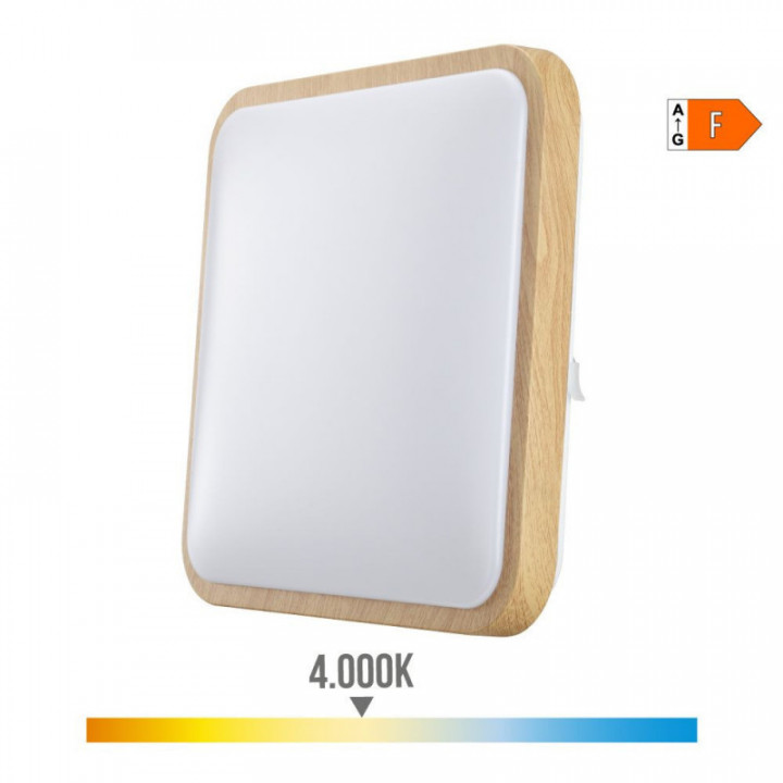SURFACE LUMIÈRE CARRÉ LED EFFET BOIS 18 w 4000 k 1820 lm 33