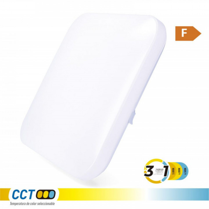 APPLIQUE DE SURFACE LED CARRÉE EXTRA-PLATE 18 W 3CCT 1820 lm