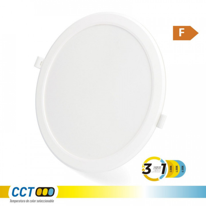DOWNLIGHT LED ENCASTRABLE, ROND, 18 W, 3CCT, 1820 lm, CADRE