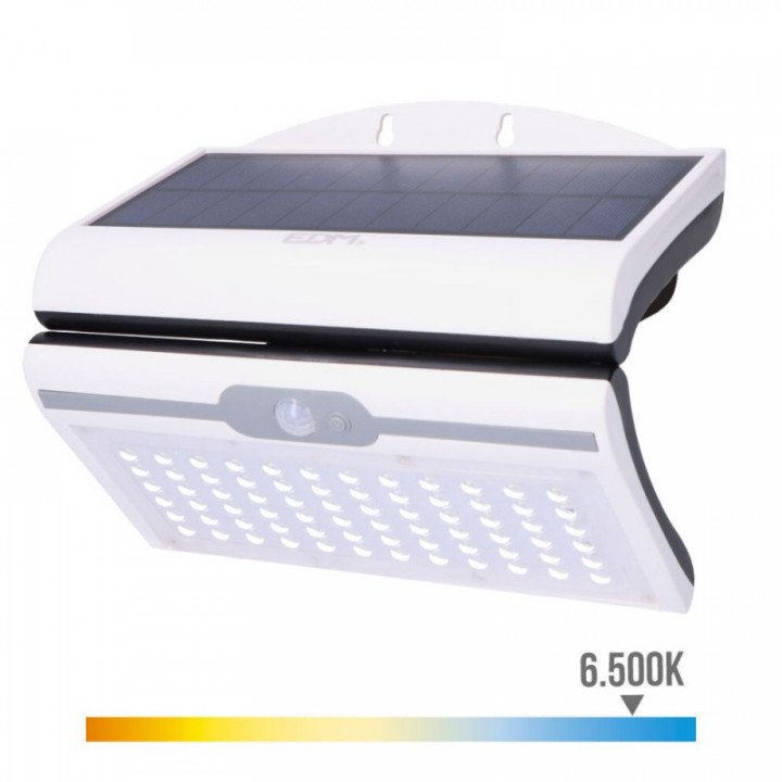 APPLIQUE SOLAIRE 6W 430Lm 6 500K AVEC CAPTEUR, COULEUR BLANC