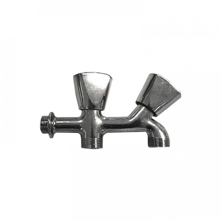 ROBINET MACHINE À LAVER DOUBLE FILETAGE V/MÉTAL CHROMÉ 1/2"