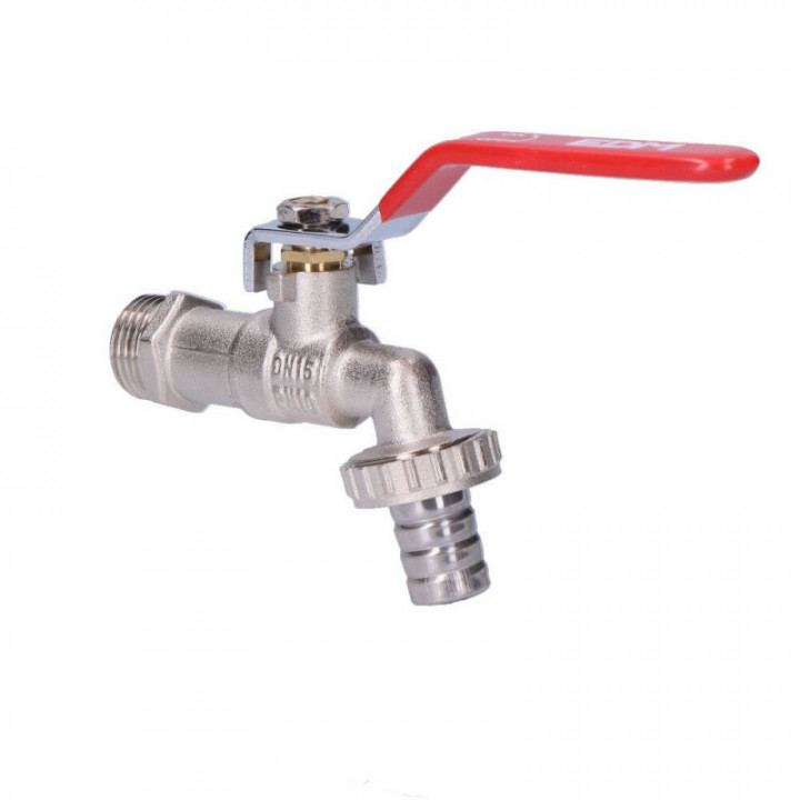 ROBINET À BILLE AVEC COUDE POUR TUYAU 1/2" 3/4"