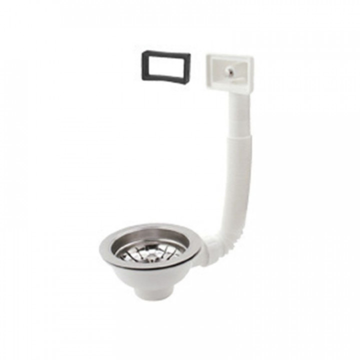 VALVE D´ÉVIER Ø115mm AVEC DÉVERSOIR ET GRILLE (emballage)
