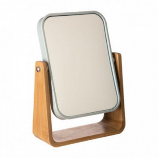 MIROIR DE SALLE DE BAIN AVEC PIED EN BAMBOU-BLANC COLLECTION