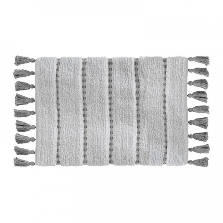 TAPIS DE BAIN 'POM POM' GRIS 50 x 75 cm