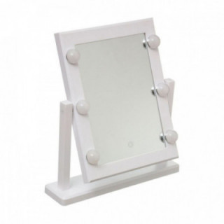 MIROIR LED COLLECTION "HOLLYWOOD" 37x9x40,5cm BLANC  COULEUR