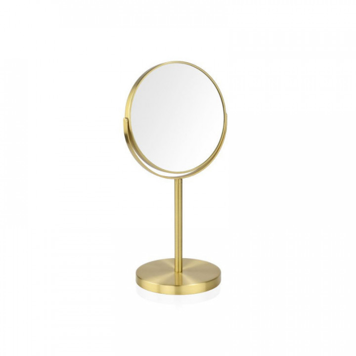 PIED DE MIROIR ROND MÉTAL DORÉ, LARGE x5, Ø17 cm
