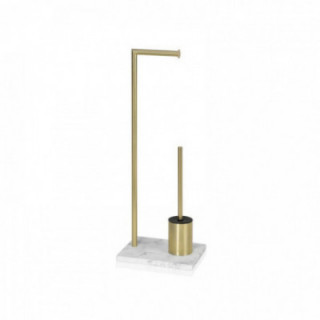 PORTE-ROULEAU DE PINCEAUX EN ACIER INOXYDABLE ET MARBRE, OR